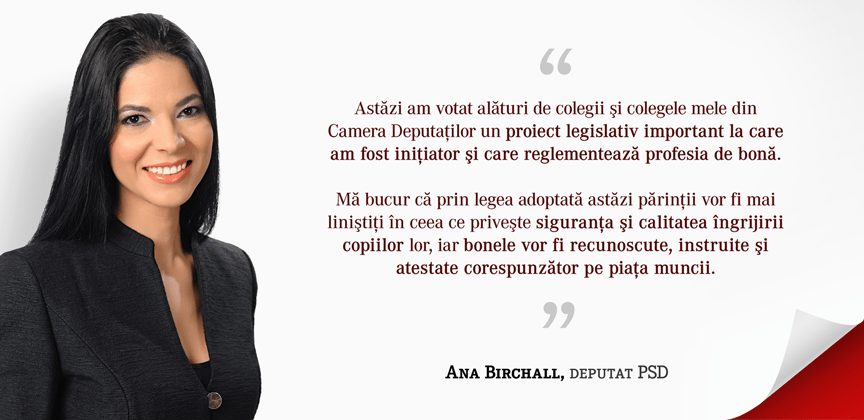 Proiectul legislativ care reglementează profesia de bonă a fost adoptat de Camera Deputaţilor