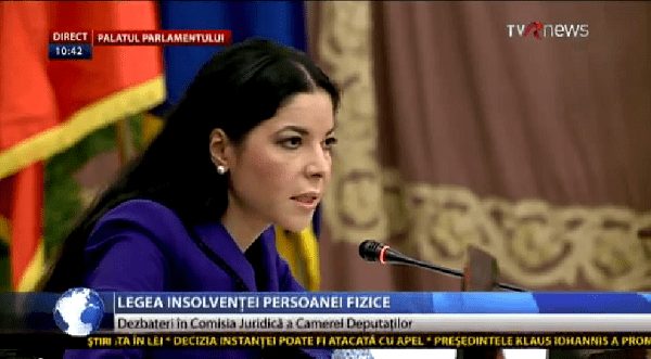 Declarație în Comisia juridică pentru susținerea proiectului meu legislativ privind insolvența persoanelor fizice