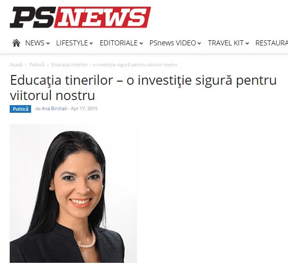 Articol PSNews: Educația tinerilor – o investiție sigură pentru viitorul nostru