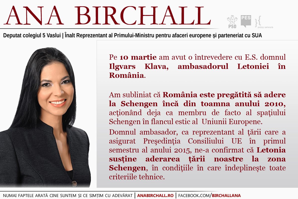 Întrevedere cu ambasadorul Letoniei – 10 martie