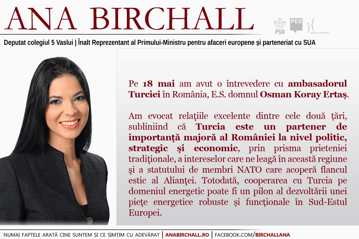 Întrevedere cu ambasadorul Turciei – 18 mai