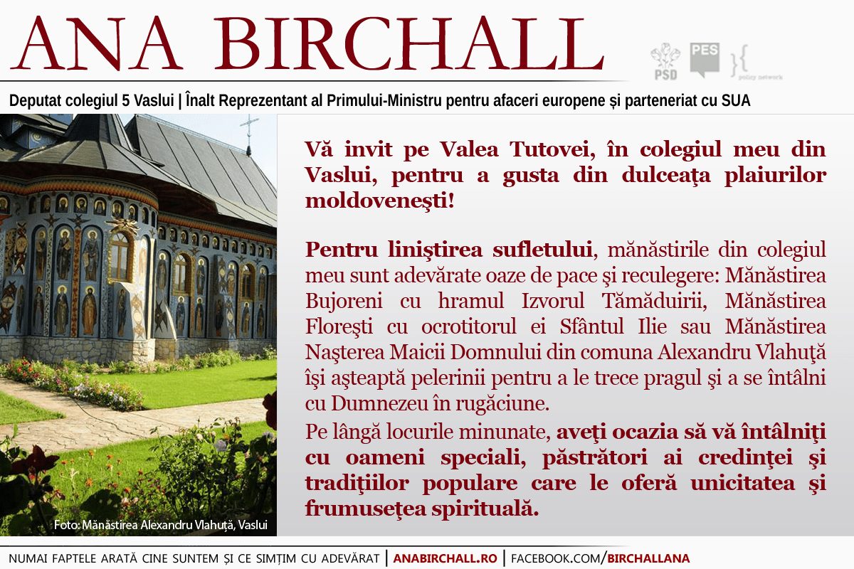 Vă invit pe Valea Tutovei, în colegiul meu din Vaslui