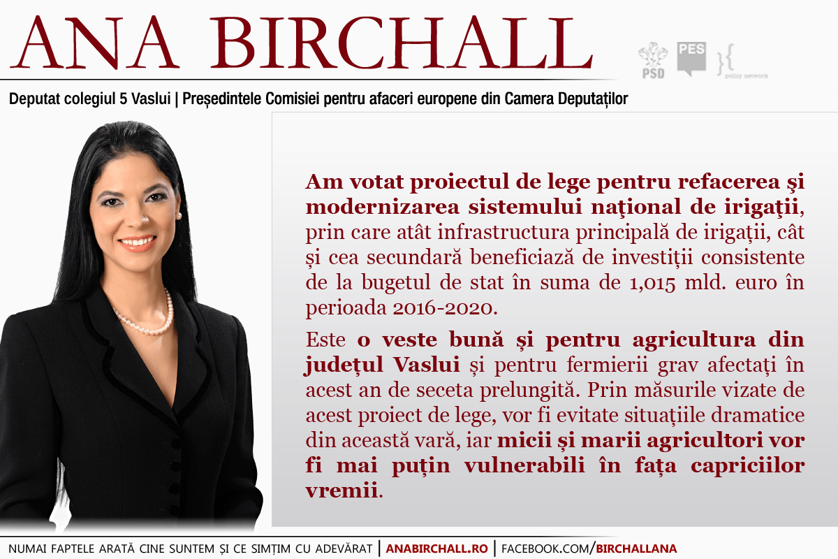 Refacerea și modernizarea sistemului național de irigații