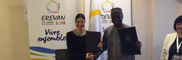 Sommet-ul Francofoniei de la Erevan: Semnarea acordului de sediu al Biroului Regional al Organizației Internaționale a Francofoniei pentru Europa Centrală și de Est (BRECO), încheiat între Guvernul României și Organizația Internațională a Francofoniei (OIF)