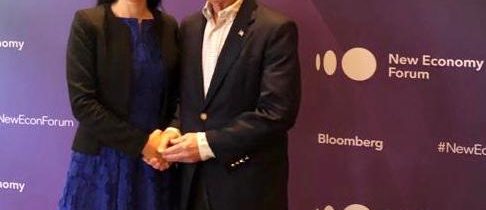 La deschiderea Bloomberg New Economy Forum, în Singapore