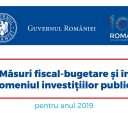 Măsuri fiscal-bugetare și în domeniul investițiilor publice 2019